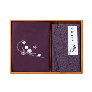 刺繍入り二巾風呂敷&金封ふくさ 紫【rm24a063gc095】